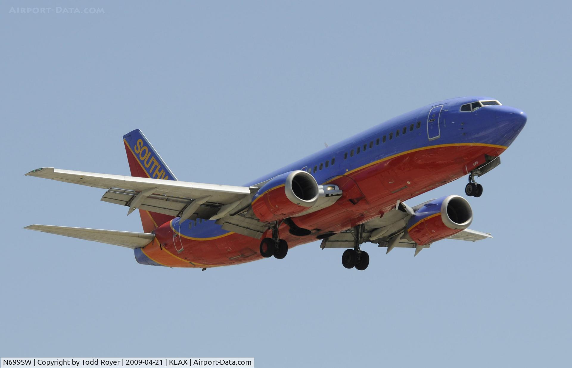 N699SW, 1987 Boeing 737-3Y0 C/N 23826, Landing 24R at LAX