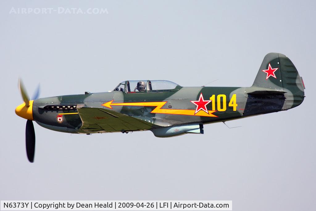 N6373Y, 1997 Yakovlev Yak-9U-M C/N 0470404, Sean Carroll in his YAK-9 doing a high-speed pass on Sunday at Airpower Over Hampton Roads 2009.