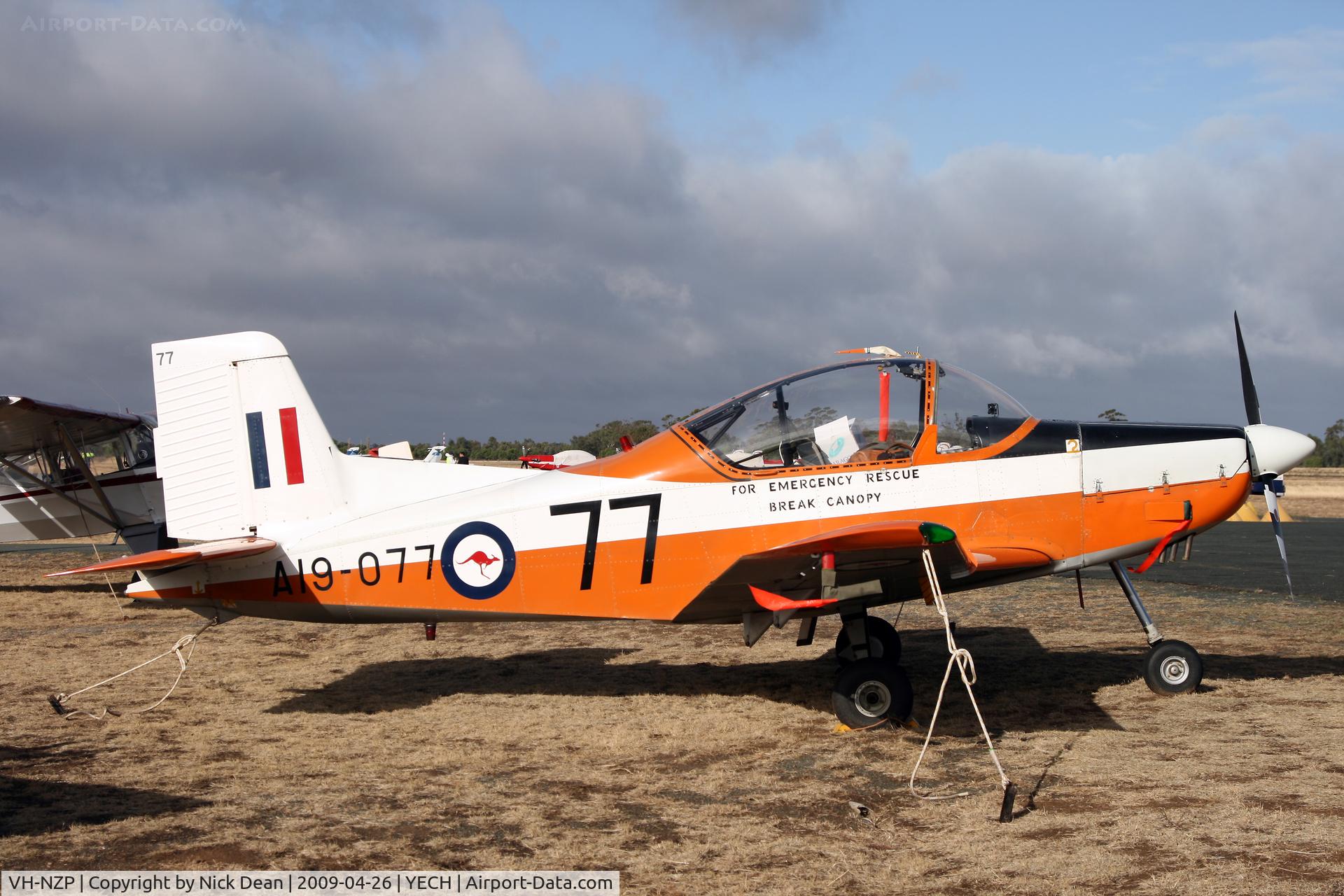 VH-NZP, 1976 New Zealand CT-4A Airtrainer C/N 077, YECH