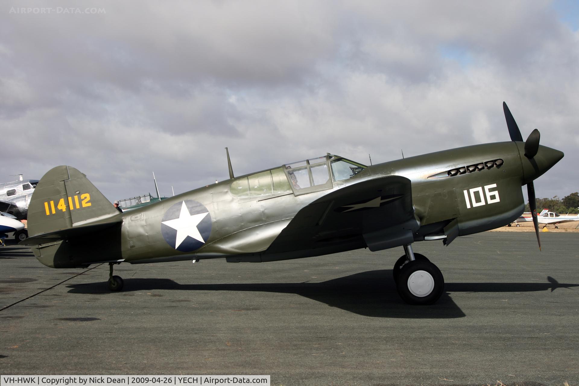 VH-HWK, 1941 Curtiss P-40F Warhawk C/N 41-14112, YECH
