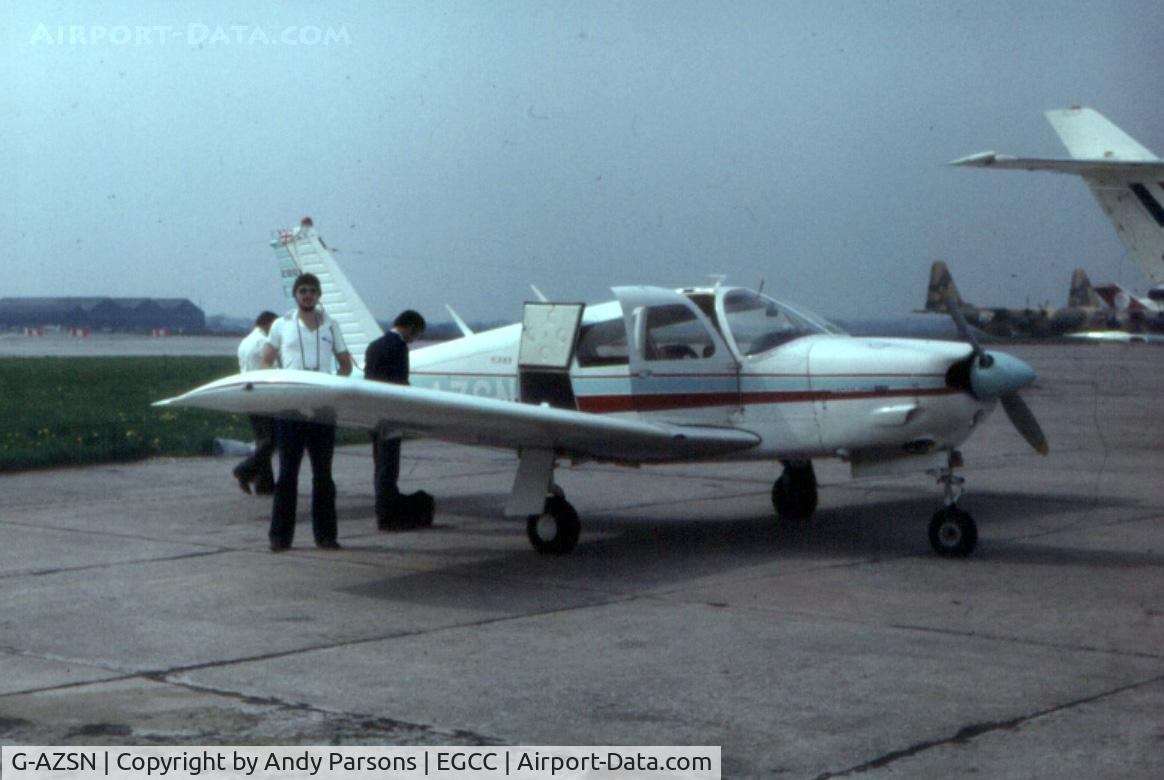 G-AZSN, 1970 Piper PA-28R-200 Cherokeee Arrow C/N 28R-35642, Scanned Slide taken at Manchester late 1970