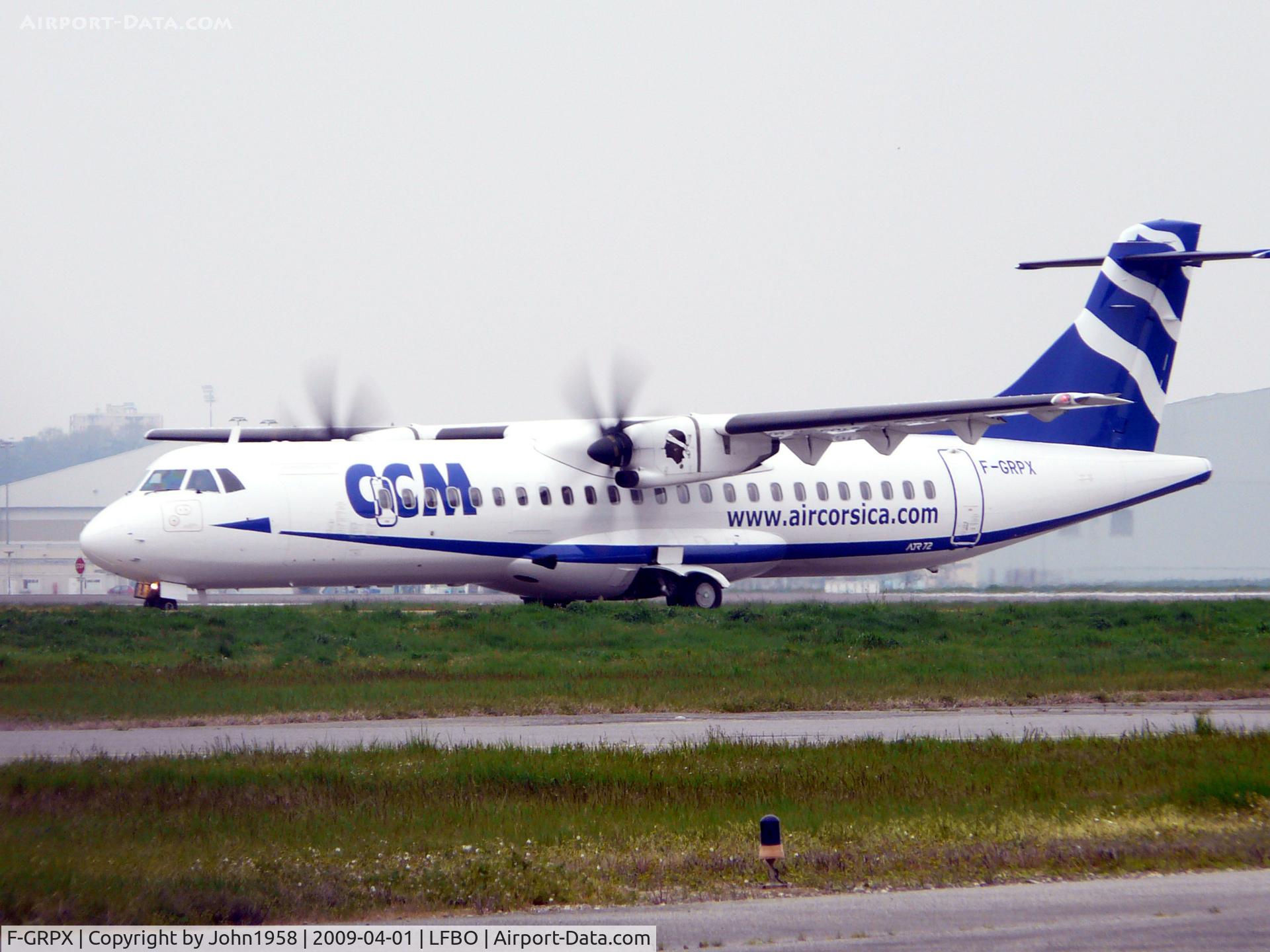 F-GRPX, 2006 ATR 72-212A C/N 734, Taxying for departure from TLS