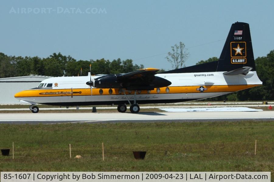 85-1607, 1983 Fokker C-31A (F27-400M) Troopship C/N 10653, Arriving at Sun N Fun '09