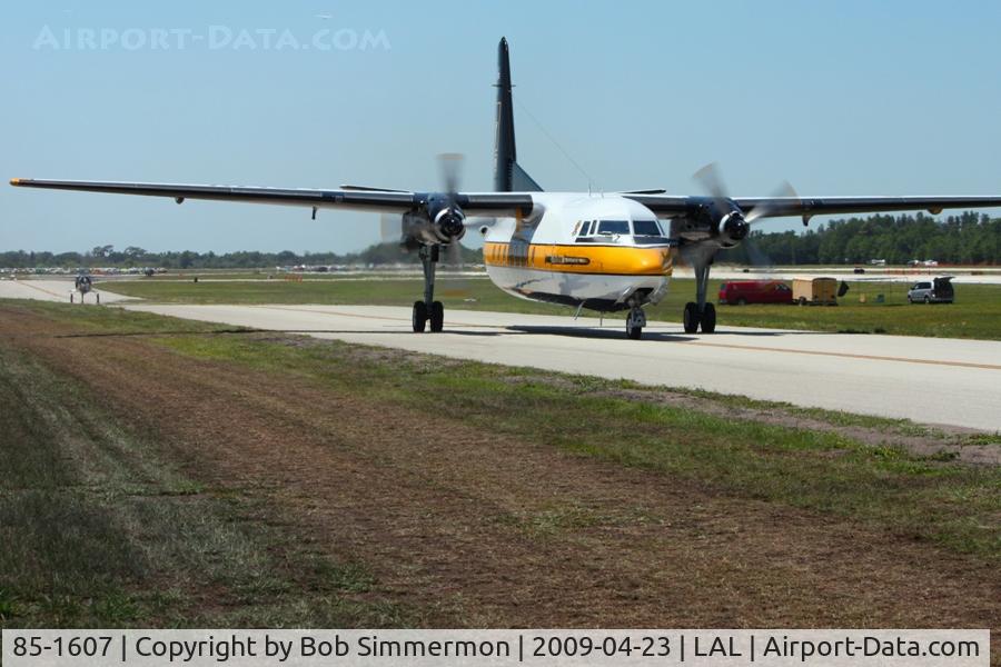 85-1607, 1983 Fokker C-31A (F27-400M) Troopship C/N 10653, Arriving at Sun N Fun '09