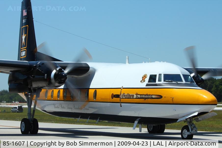 85-1607, 1983 Fokker C-31A (F27-400M) Troopship C/N 10653, Arriving at Sun N Fun '09