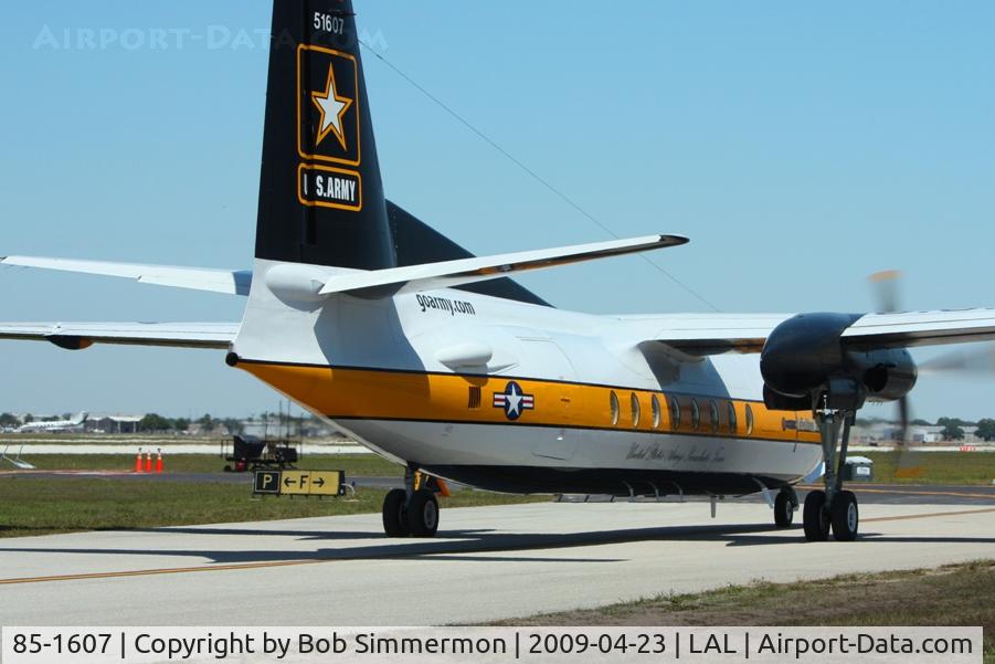 85-1607, 1983 Fokker C-31A (F27-400M) Troopship C/N 10653, Arriving at Sun N Fun '09