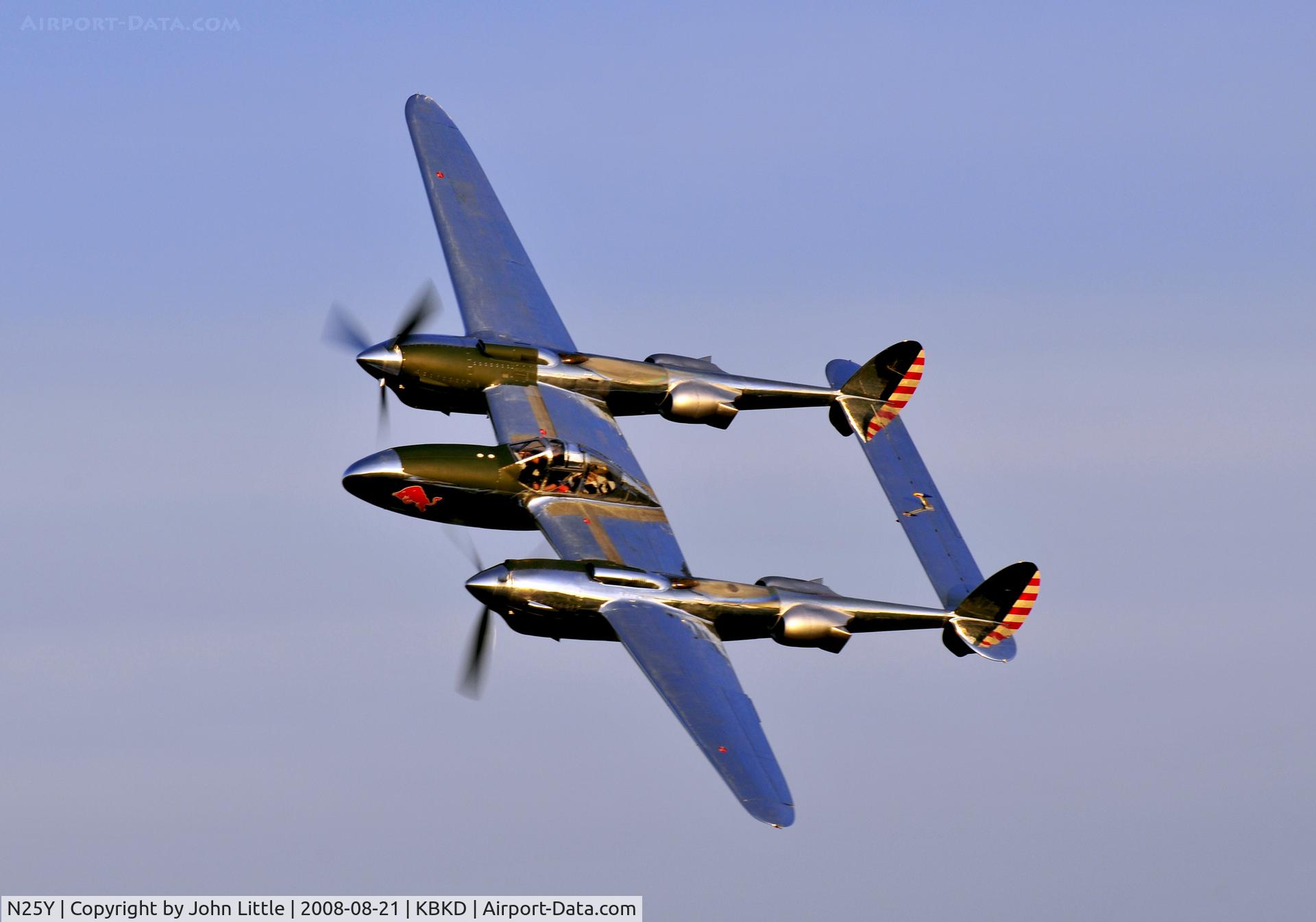 N25Y, 1944 Lockheed P-38L-5LO Lightning C/N AF44-53254, First Phot Pass from South to North