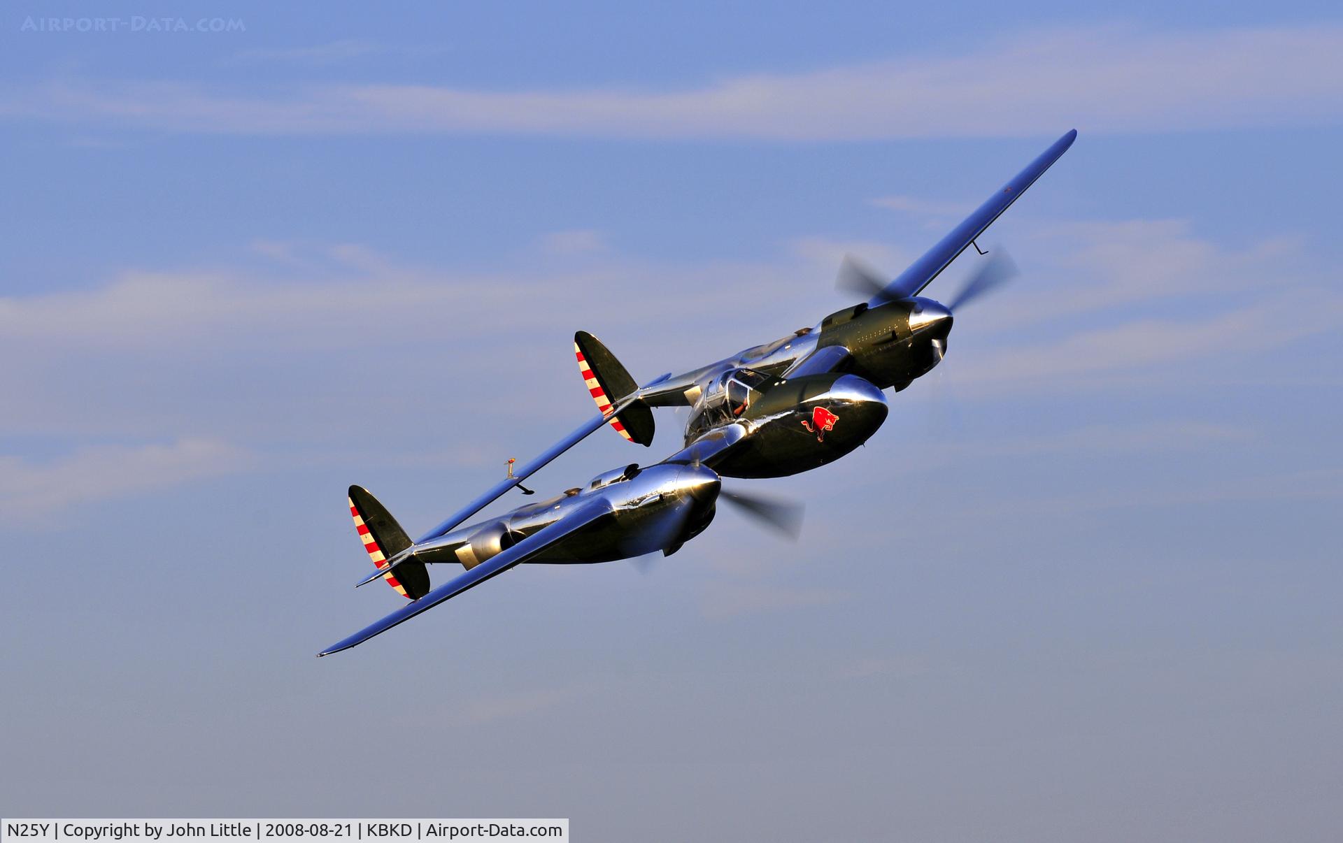 N25Y, 1944 Lockheed P-38L-5LO Lightning C/N AF44-53254, Phot Pass from North to South