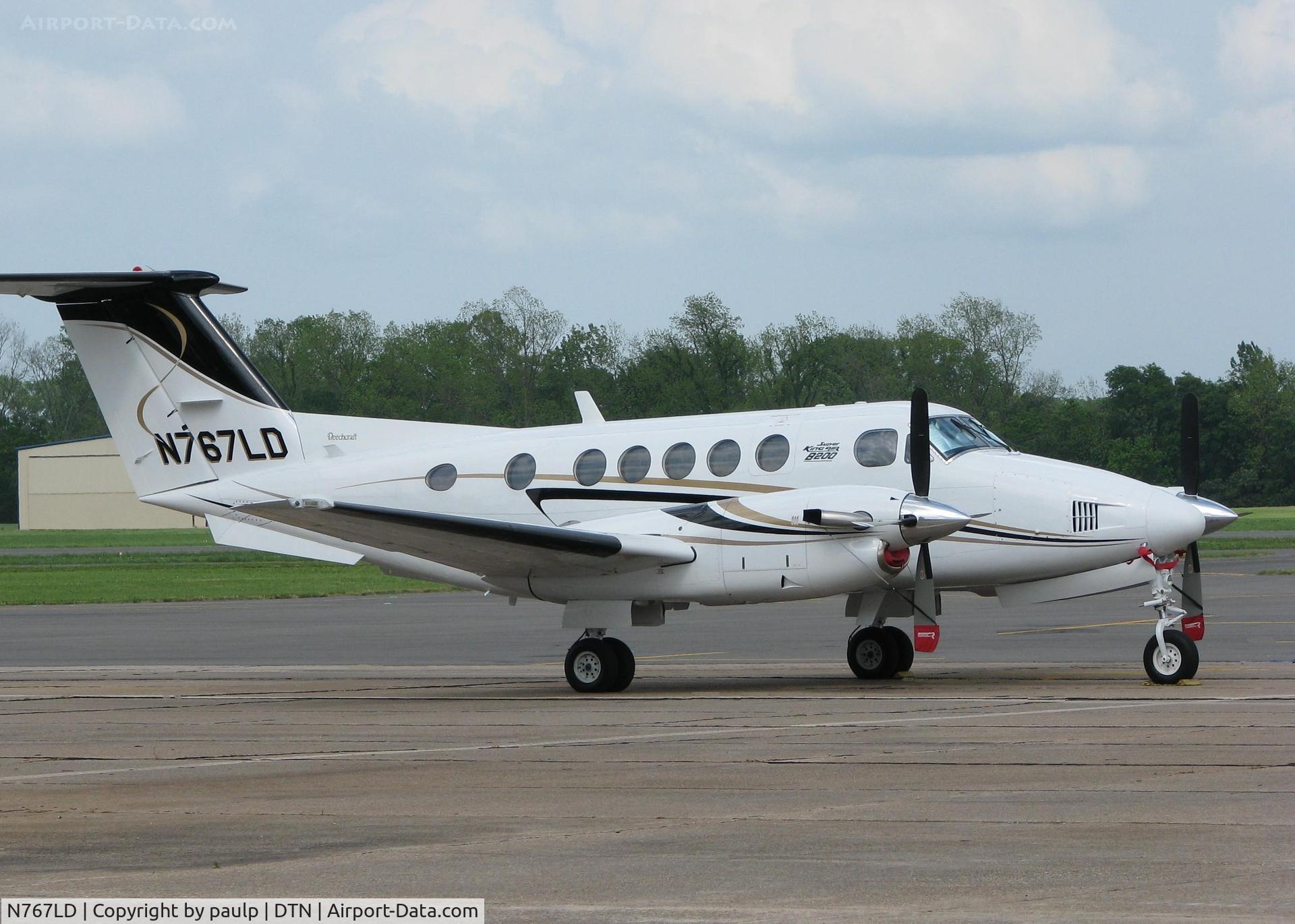 N767LD, 1980 Beech 200 Super King Air C/N BB-737, Parked at Downtown Shreveport.