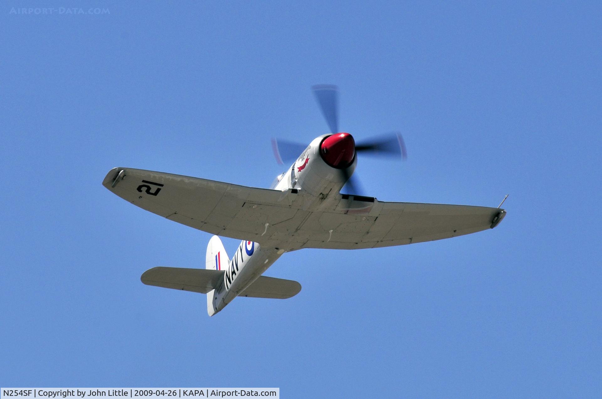 N254SF, 1956 Hawker FB60 Fury Replica C/N 37514, Sea Fury departing 35R