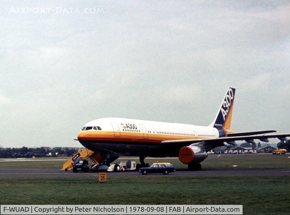 F-WUAD, 1973 Airbus A300B2-103 C/N 003, As in 1976, Airbus demonstrated this aircraft in test registration F-WUAD at the 1978 Farnborough Airshow.