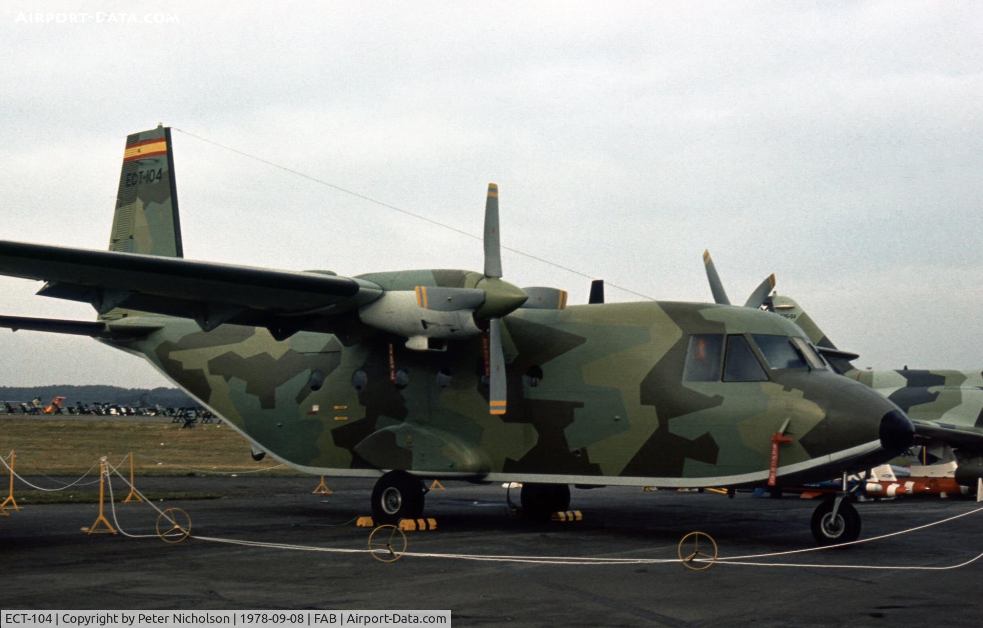 ECT-104, CASA C-212-200 Aviocar C/N 139, CASA Aviocar at the 1978 Farnborough Airshow.