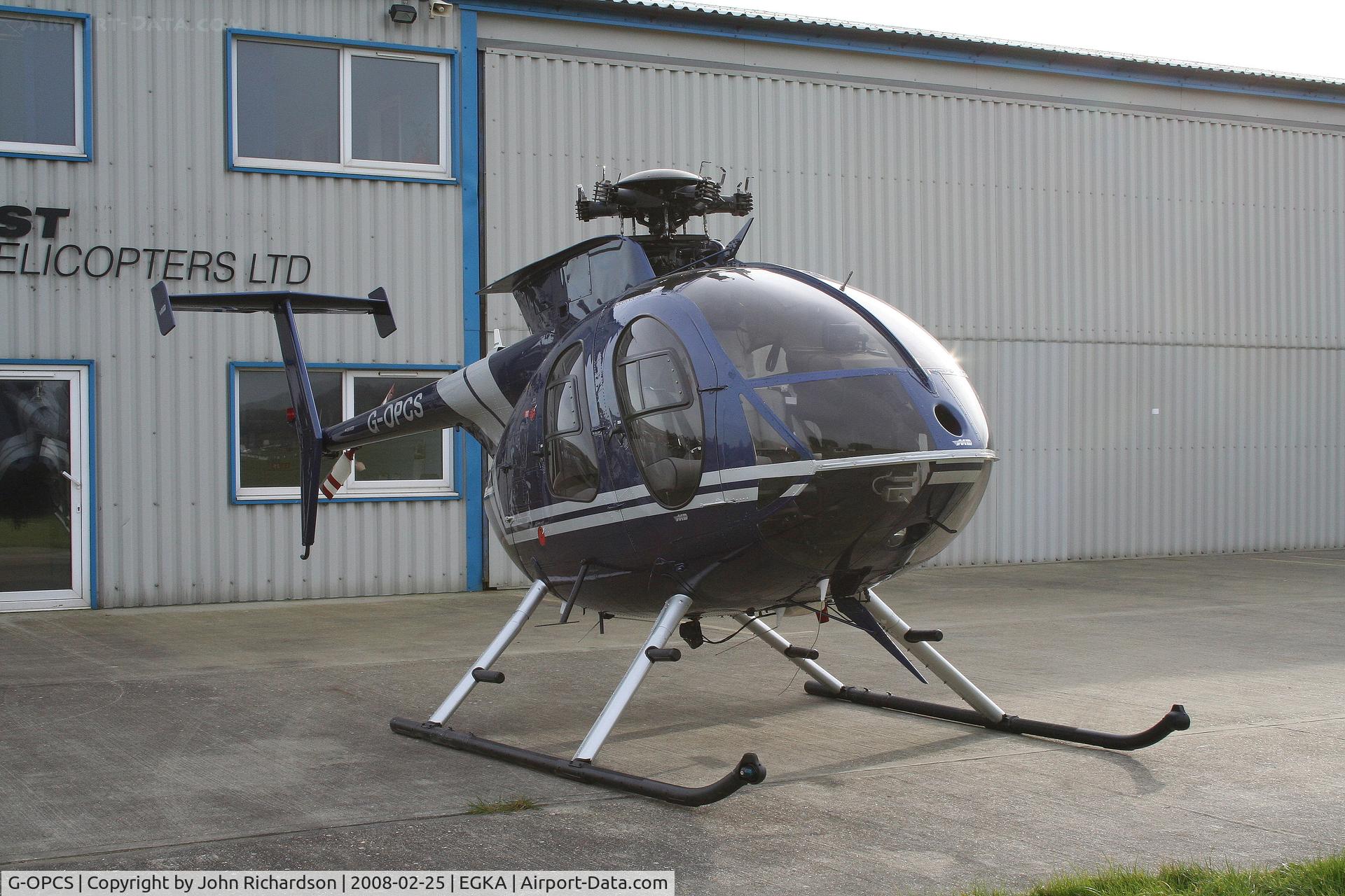 G-OPCS, 1989 McDonnell Douglas MD-500E (369E) C/N 0333E, Minus Rotor Blades