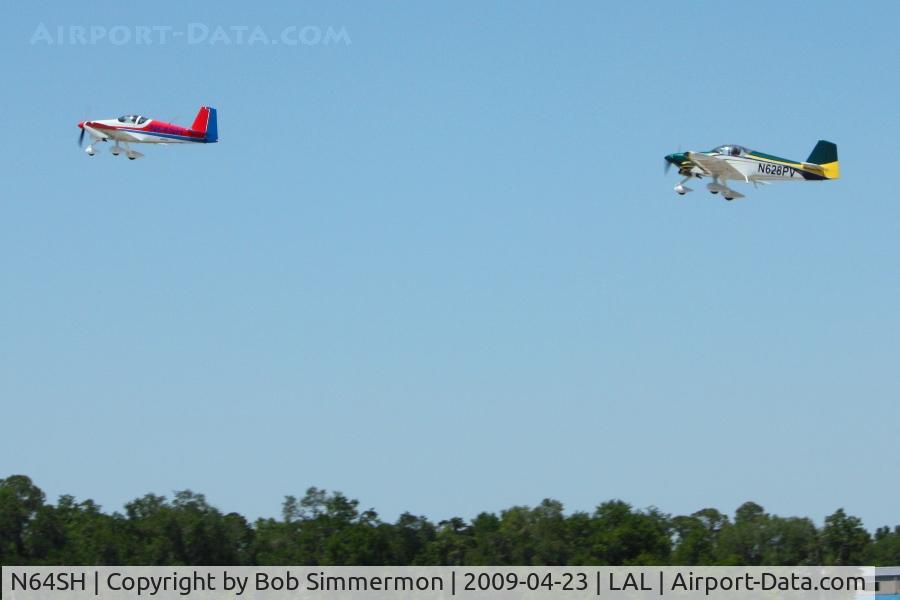 N64SH, 2004 Vans RV-6A C/N 001 (N64SH), N64SH & N628PV departing flight of two at Sun N Fun 2009 - Lakeland, Florida