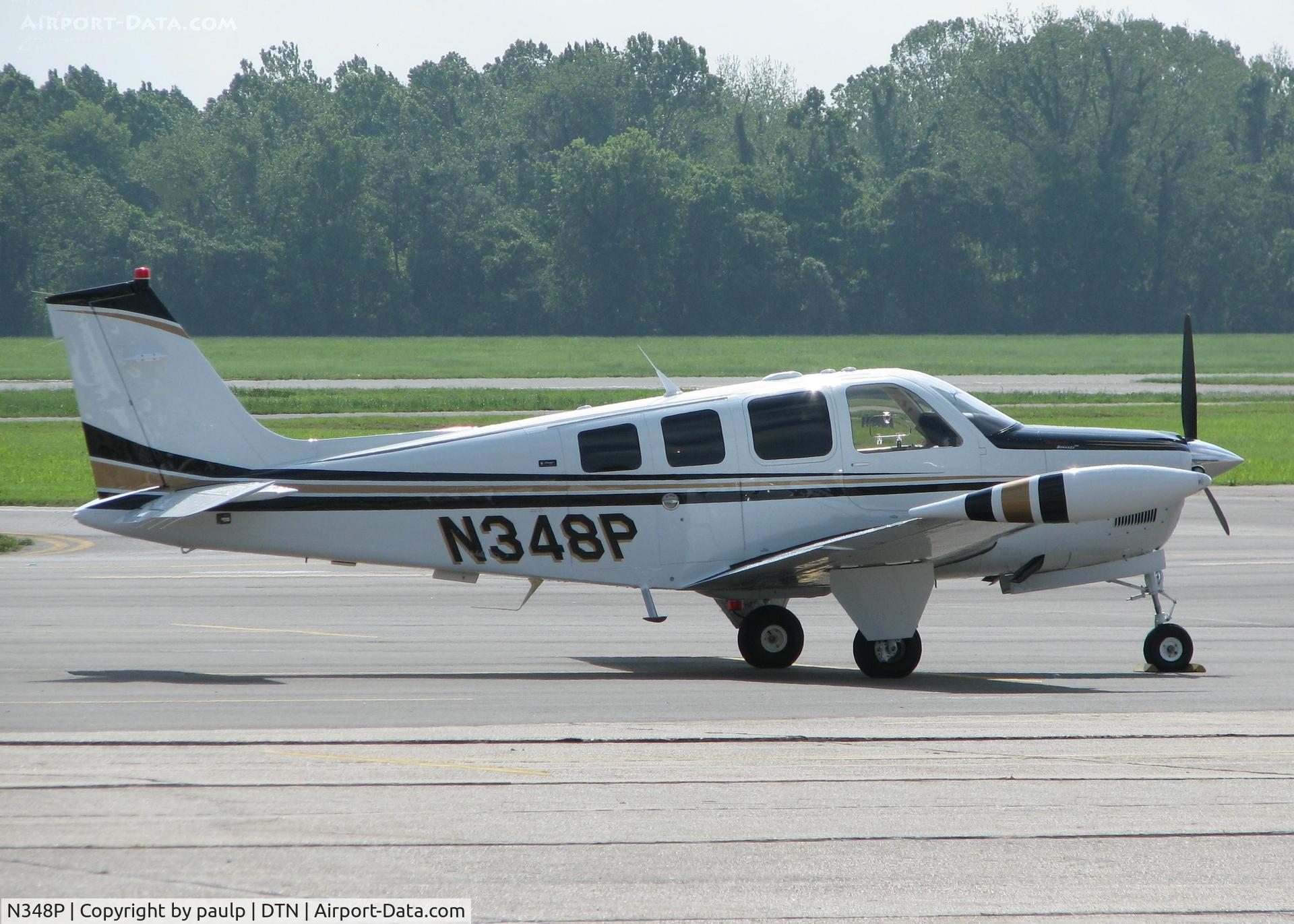N348P, 2007 Raytheon Aircraft Company G36 C/N E-3760, Parked at Downtown Shreveport.