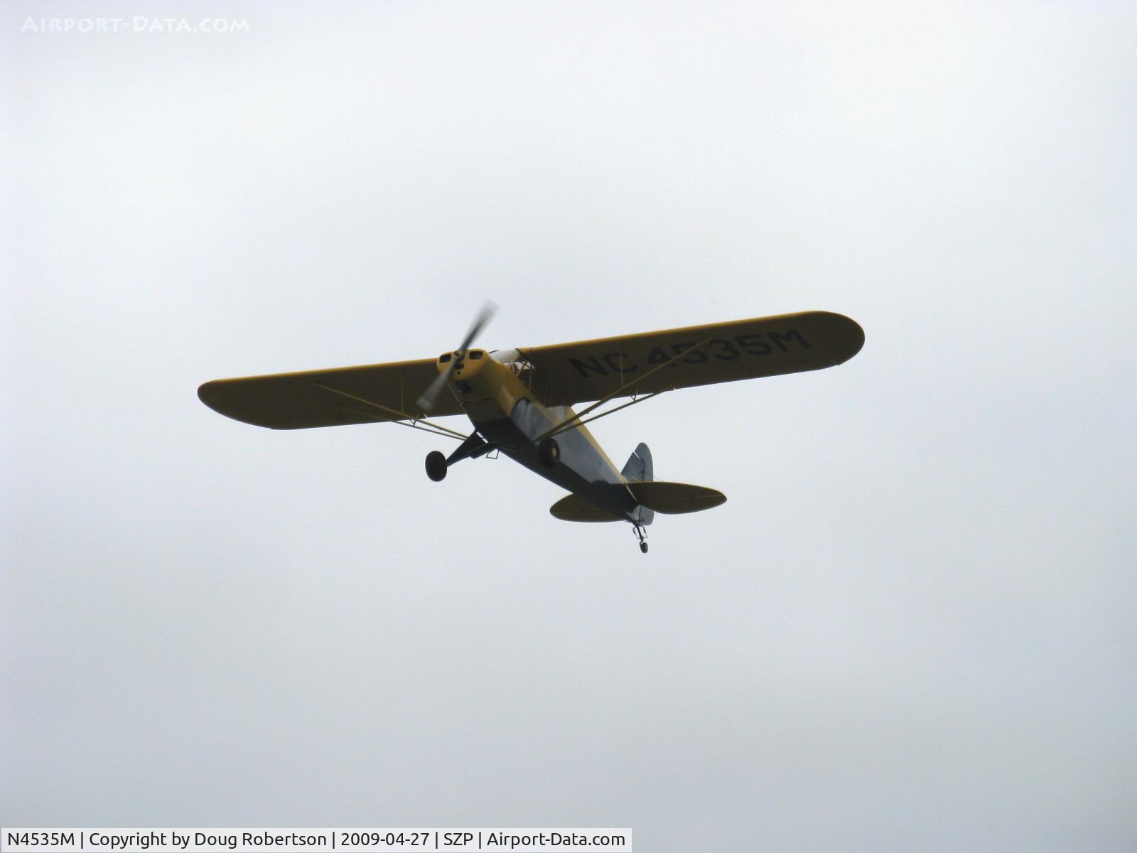 N4535M, 1947 Piper PA-11 Cub Special C/N 11-39, 1947 Piper PA-11 CUB SPECIAL, Continental A&C-65 65 Hp, Comparatively rare model-just 430 produced, fully cowled engine on PA-11, Takeoff climb Rwy 22