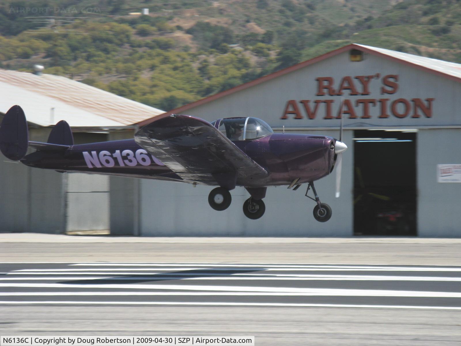 N6136C, 1956 Forney F-1 C/N 5607, 1956 Forney F-1 FORNAIRE AIRCOUPE, Continental C-90-12 95 Hp for takeoff, landing Rwy 22