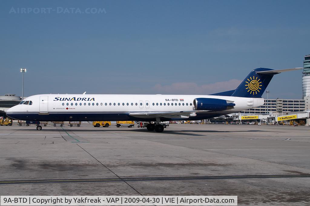 9A-BTD, 1992 Fokker 100 (F-28-0100) C/N 11407, Sunadria Fokker 100