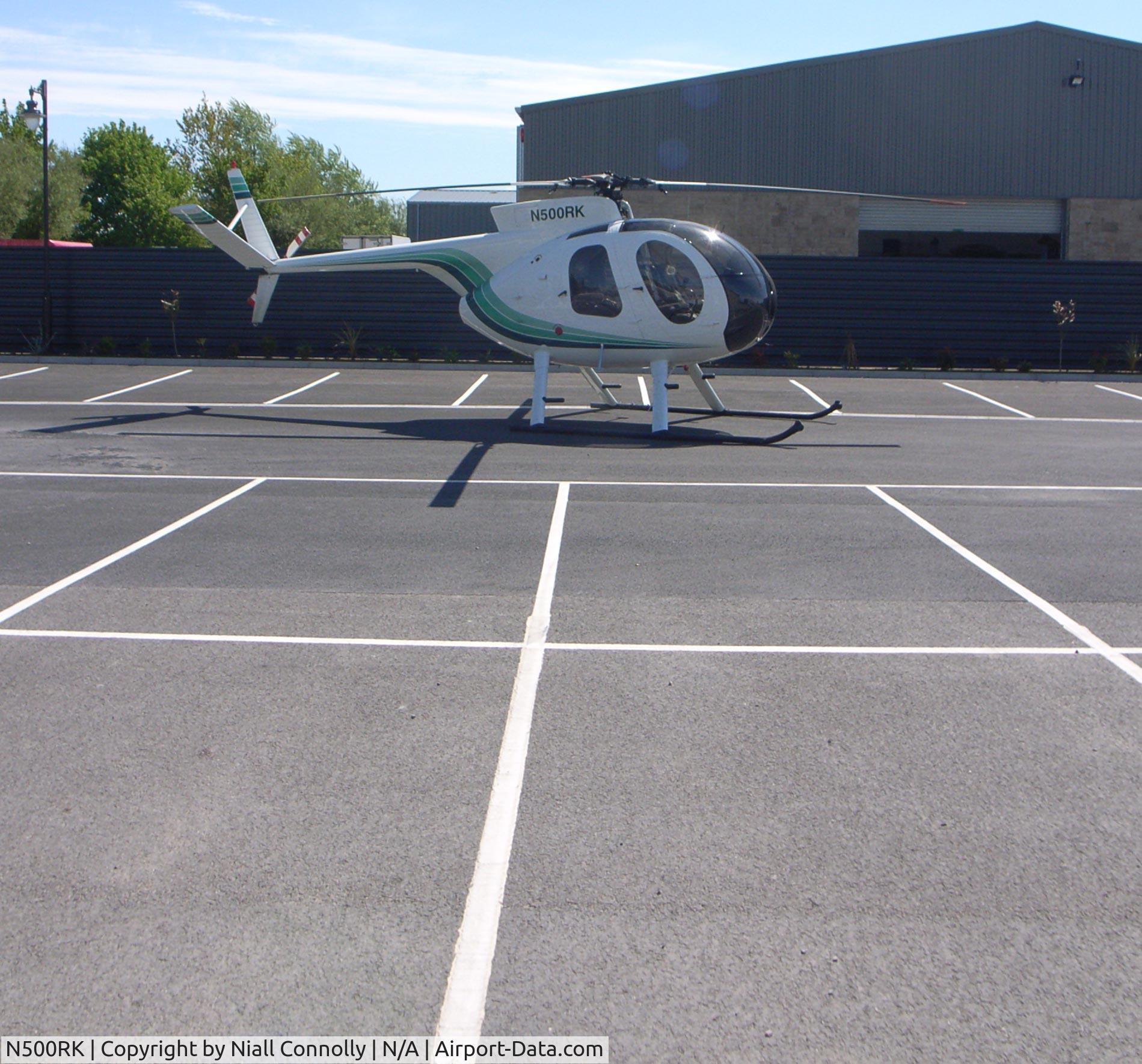 N500RK, 1973 Hughes 500C C/N 730502S, Landed in Somerton Council car park, Somerton, UK