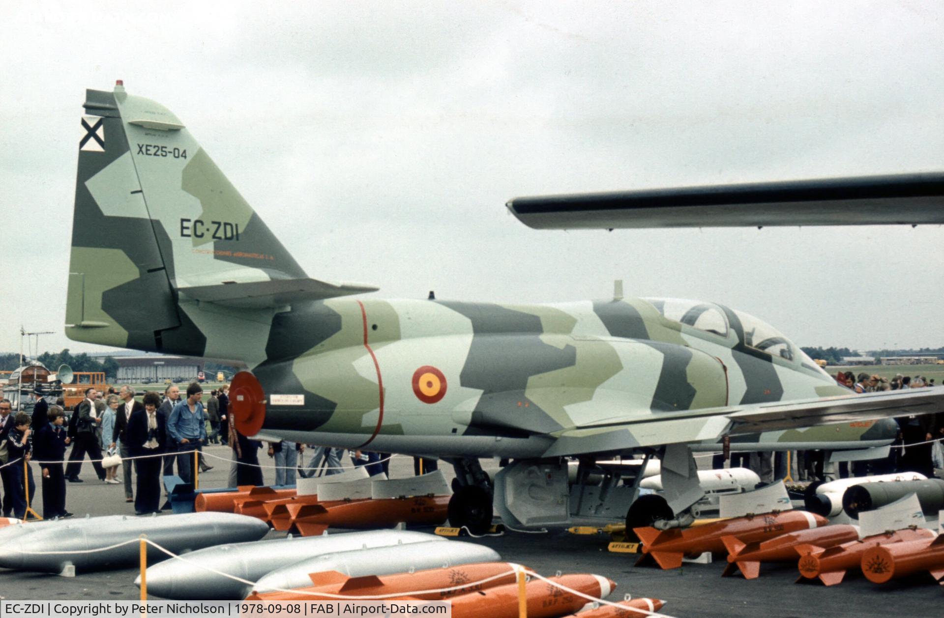 EC-ZDI, CASA C-101 Aviojet C/N P4, Another view of the CASA Aviojet XE.25-04 at the 1978 Farnborough Airshow.