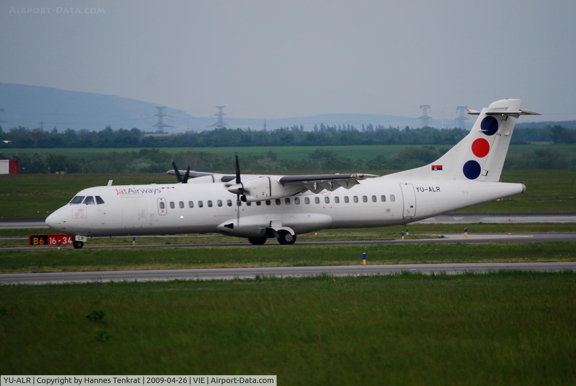 YU-ALR, 1993 ATR 72-202 C/N 357, Jat Airways ATR-72 after landing on RNW 16 of Vienna International Airport