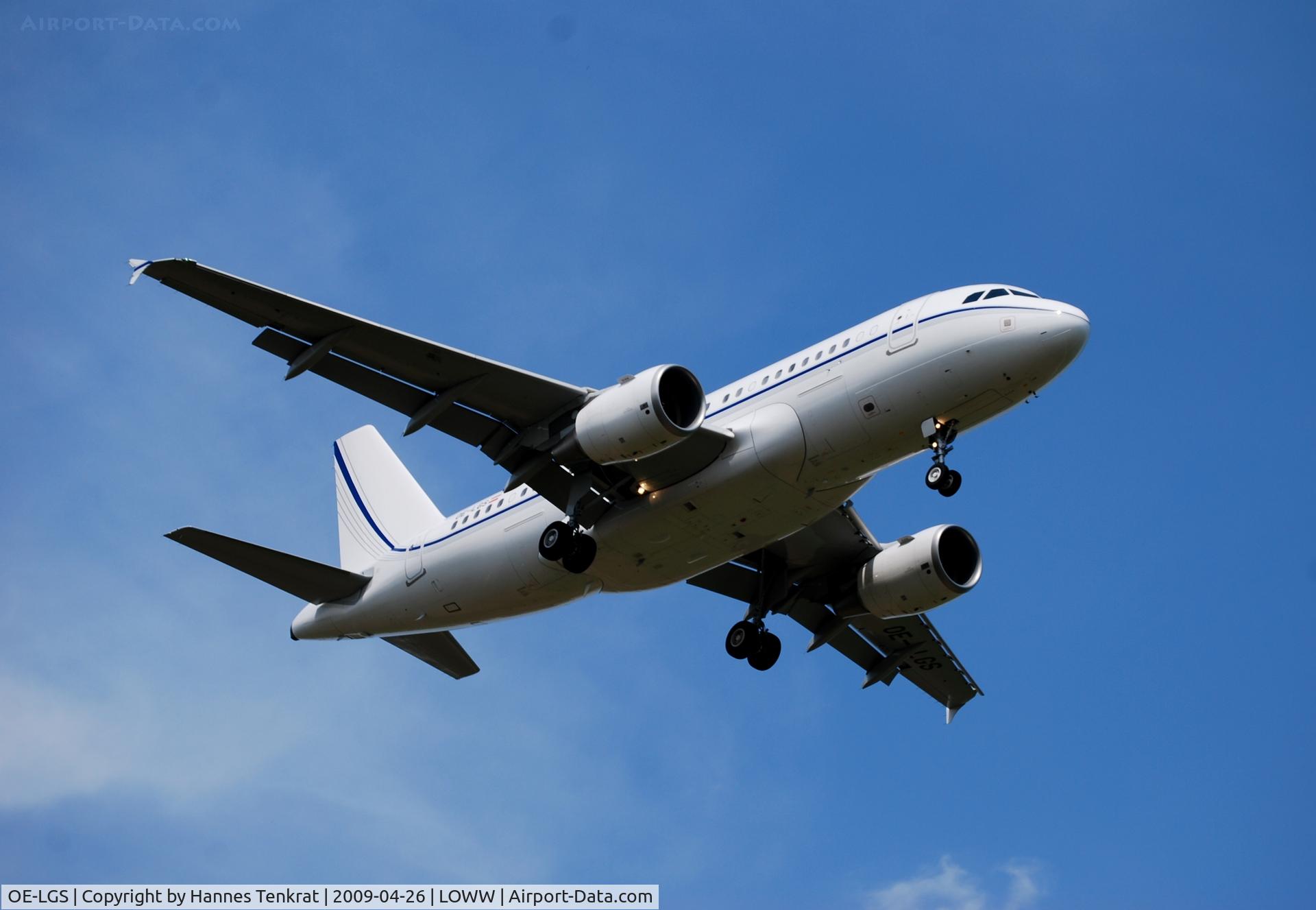 OE-LGS, 2007 Airbus A319-115C C/N 3046, AAA Aviation Airbus A319 (CJ) on final approach RNW11