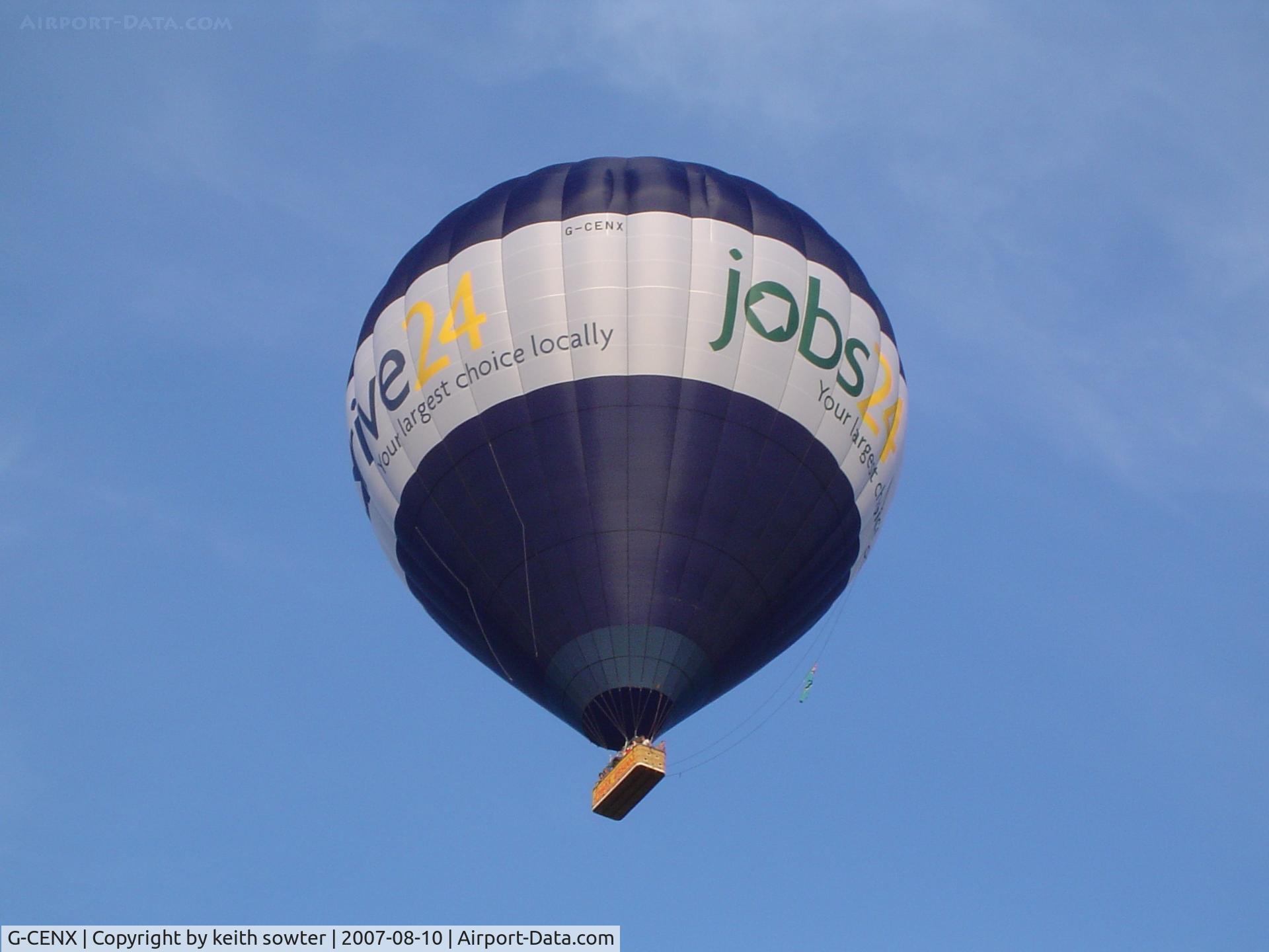 G-CENX, 2007 Lindstrand Hot Air Balloons Ltd LBL 360A C/N 1160, Lifting off from its Bluebell Road, Norwich  launch site