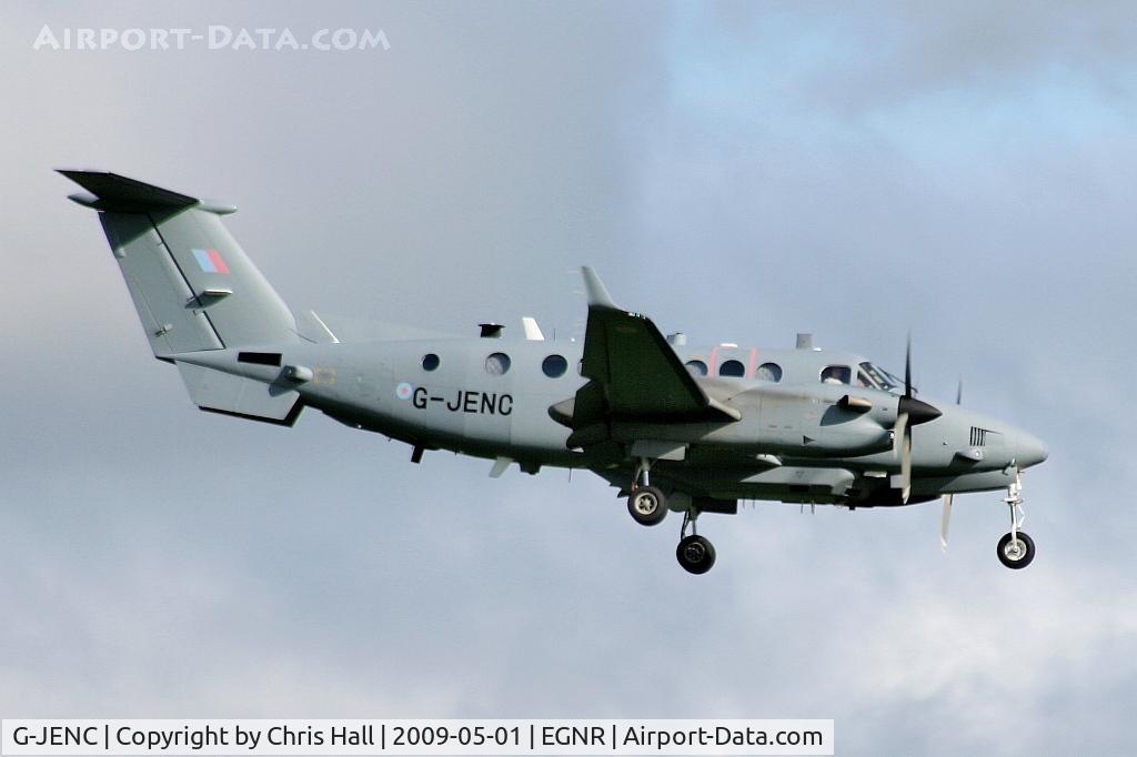 G-JENC, 2007 Beechcraft Shadow R.Mk1 (350CER) Super King Air C/N FM-14, Super King Air bound for the Army Air Corps. It will become ZZ416 following the completion of alterations being carried out by Beechcraft at Hawarden