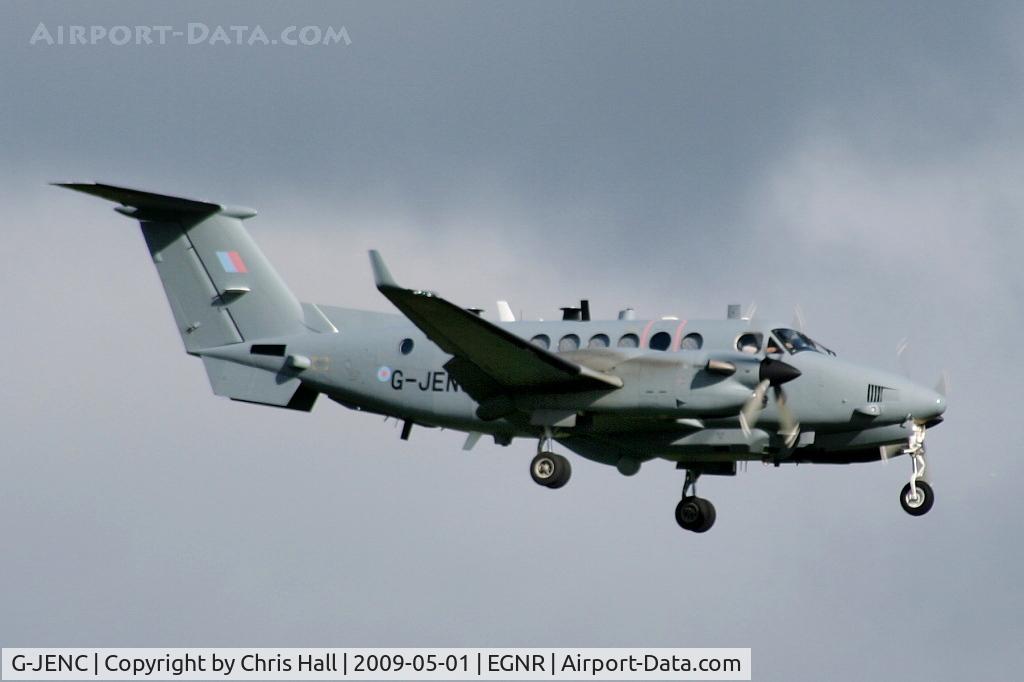 G-JENC, 2007 Beechcraft Shadow R.Mk1 (350CER) Super King Air C/N FM-14, Super King Air bound for the Army Air Corps. It will become ZZ416 following the completion of alterations being carried out by Beechcraft at Hawarden