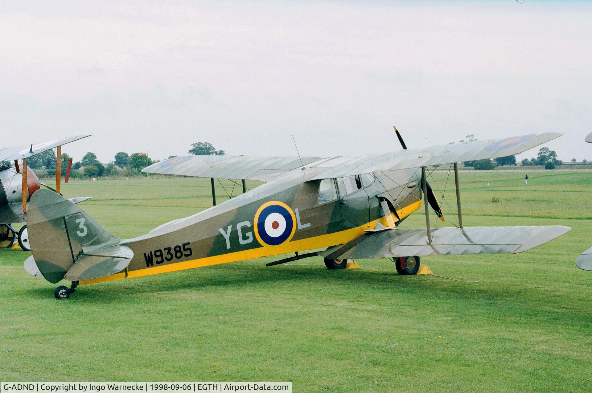 G-ADND, 1936 De Havilland DH.87B Hornet Moth C/N 8097, De Havilland D.H.87B Hornet Moth of the Shuttleworth Collection at the 1998 Shuttleworth Pageant