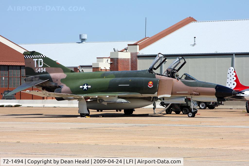 72-1494, McDonnell Douglas QF-4E Phantom II C/N 4498, USAF McDonnell Douglas QF-4E Phantom II 72-0494 from Tyndall AFB, Florida parked on the flight line.