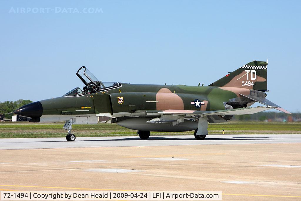 72-1494, McDonnell Douglas QF-4E Phantom II C/N 4498, USAF McDonnell Douglas QF-4E Phantom II 72-0494 from Tyndall AFB, Florida taxiing to RWY 8 to begin a flight demonstration and participate in the Heritage Flight with an F-22A and an F-15C.