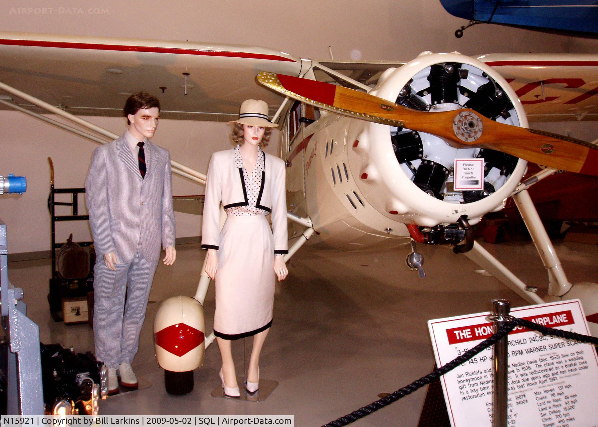N15921, 1935 Fairchild 24 C8C C/N 2724, Still at the Hiller Aviation Museum in 2009.