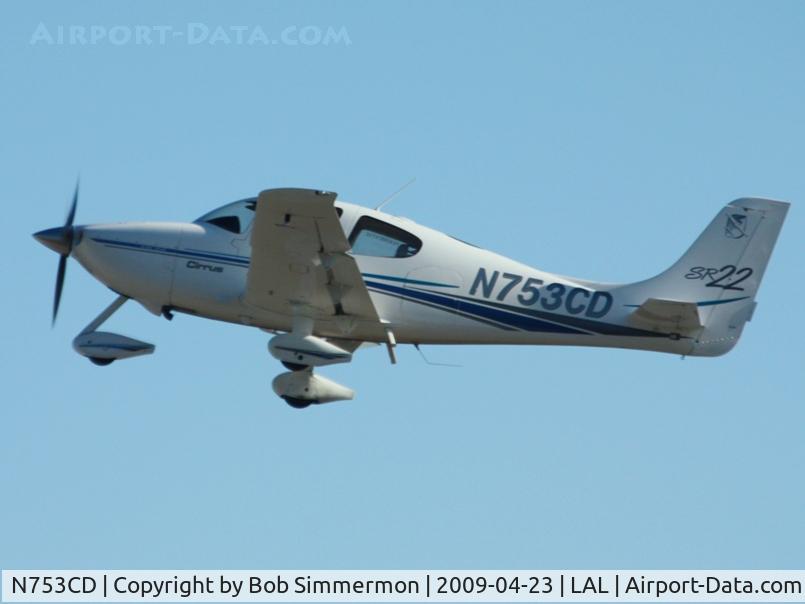 N753CD, 2001 Cirrus SR22 C/N 0090, Departing Sun N Fun 2009 - Lakeland, Florida