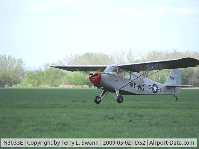 N3033E, 1946 Aeronca 7AC Champion C/N 7AC-6619, Landing at Geneseo.