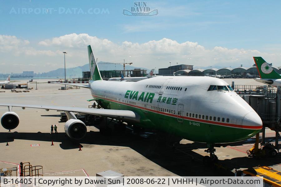 B-16405, 1993 Boeing 747-45E C/N 27142, Eva Air @ HK