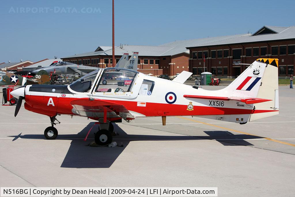 N516BG, 1973 Scottish Aviation Bulldog T.1 C/N BH120/202, 1973 Scottish Aviation Model 120 Bulldog N516BG on display at Airpower Over Hampton Roads 2009. Only 203 of these aircraft were produced.