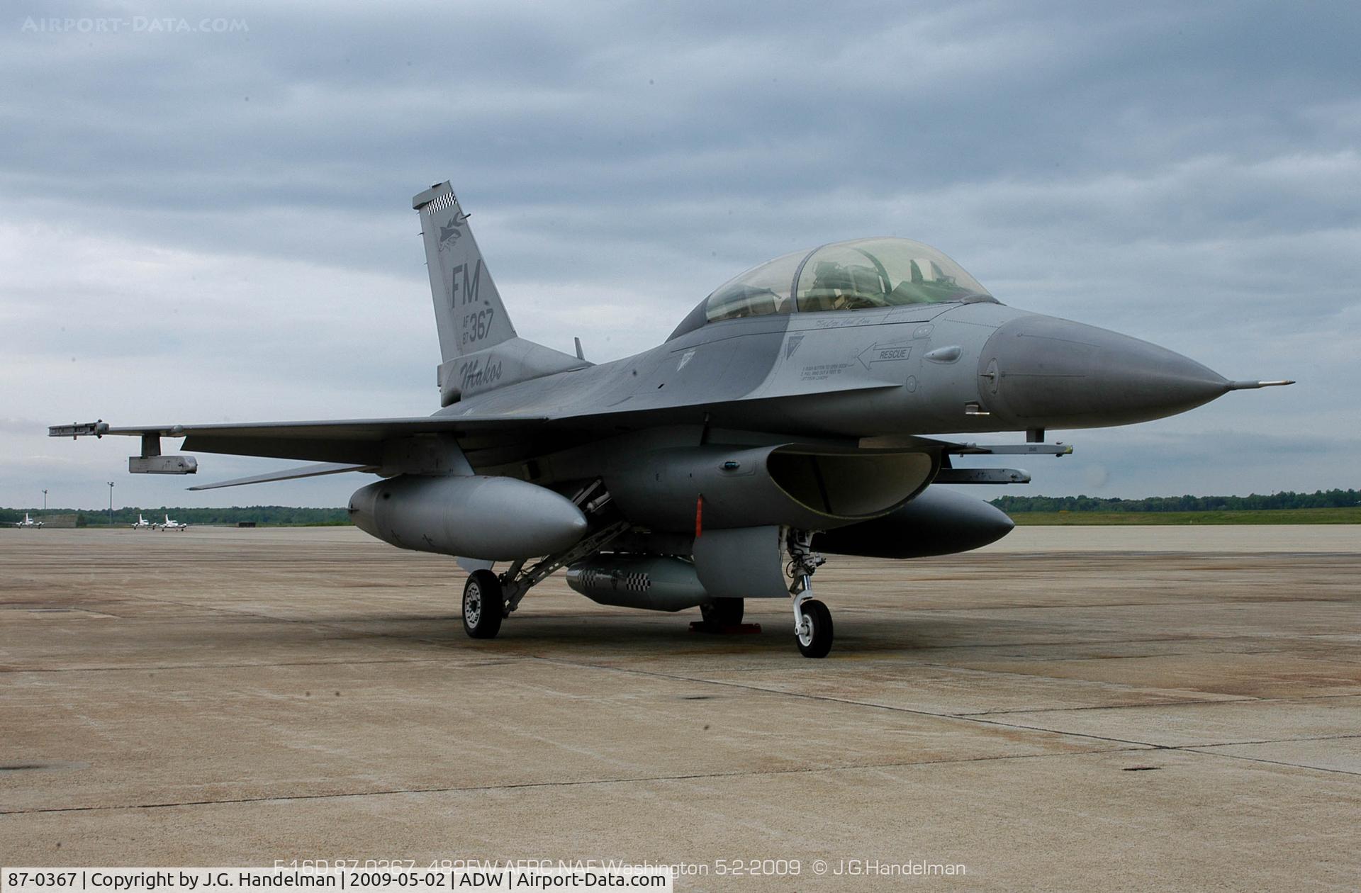 87-0367, 1987 General Dynamics F-16D Fighting Falcon C/N 5D-61, at NAF Washington