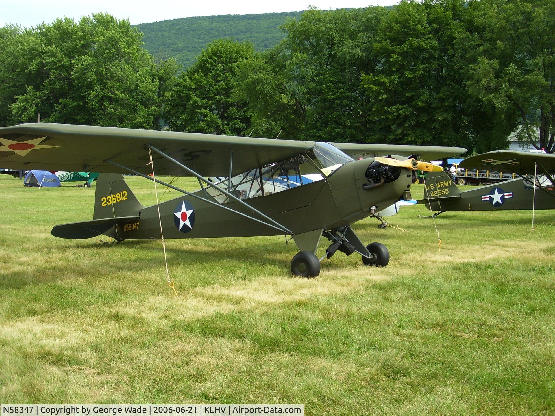 N58347, 1942 Piper J3C-65 Cub C/N 8936, L-4 Grasshopper