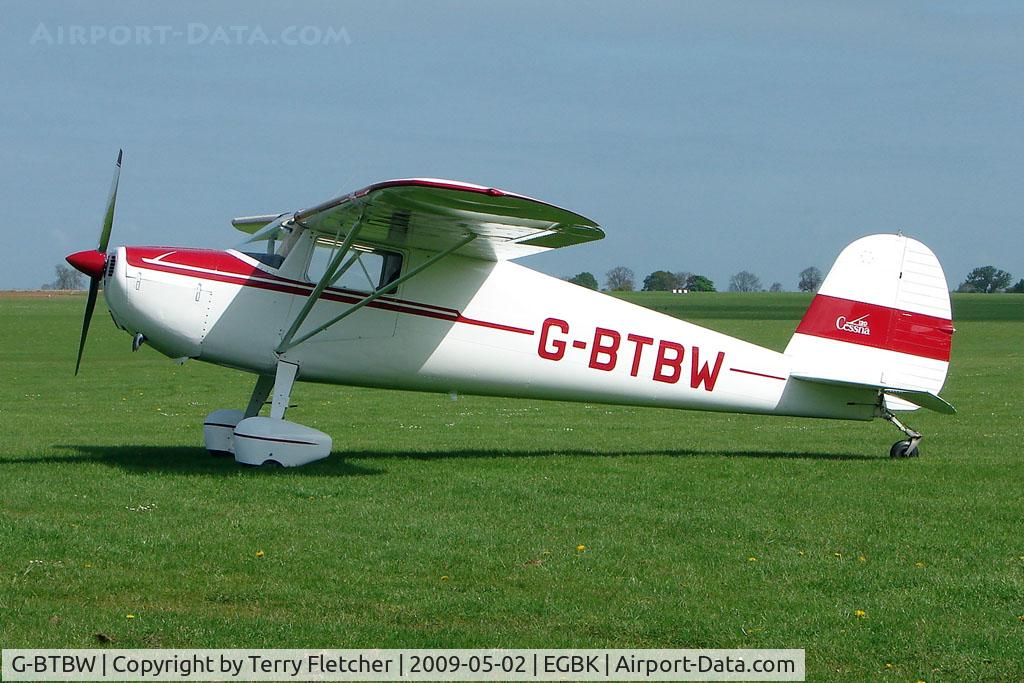 G-BTBW, 1947 Cessna 120 C/N 14220, 1947 Cessna 120 on the first day of the Luscombe and Cessna Historic Weekend Fly-in at Sywell UK