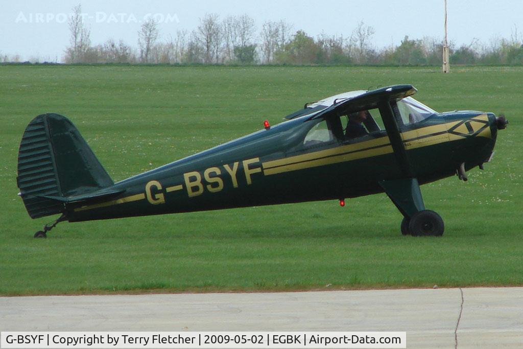G-BSYF, 1946 Luscombe 8E Silvaire C/N 3455, 1946 Luscombe 8E on the first day of the Luscombe and Cessna Historic Weekend Fly-in at Sywell UK