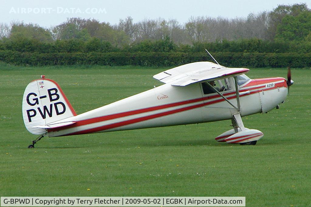 G-BPWD, 1946 Cessna 120 C/N 10026, 1946 Cessna 120 on the first day of the Luscombe and Cessna Historic Weekend Fly-in at Sywell UK