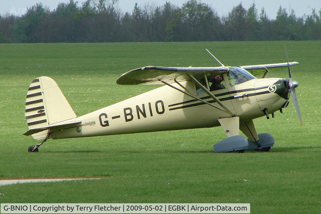 G-BNIO, 1946 Luscombe 8A C/N 2120, 1946 Luscombe 8A on the first day of the Luscombe and Cessna Historic Weekend Fly-in at Sywell UK