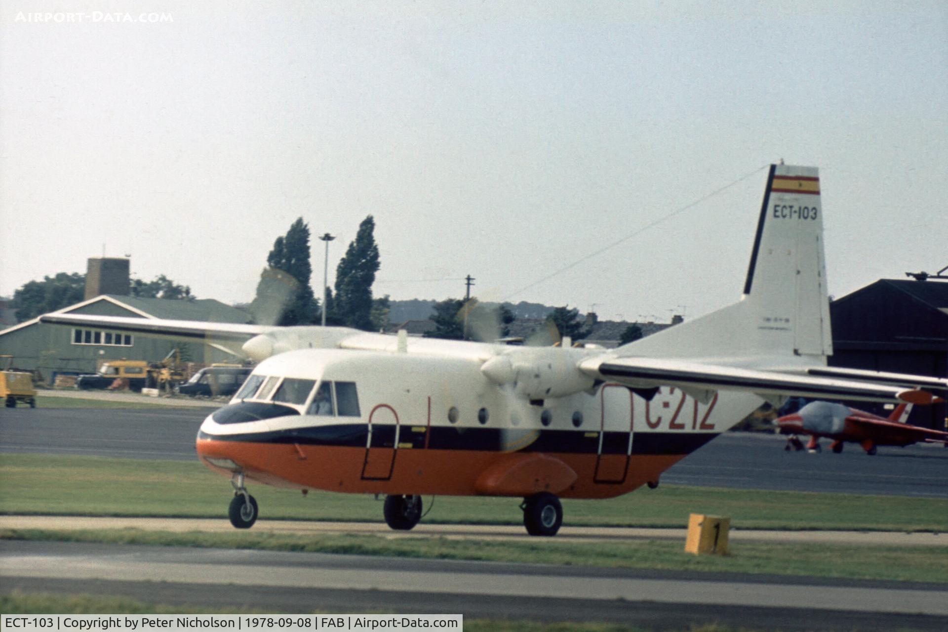 ECT-103, CASA C-212-200 Aviocar C/N 138, CASA Aviocar at the 1978 Farnborough Airshow.