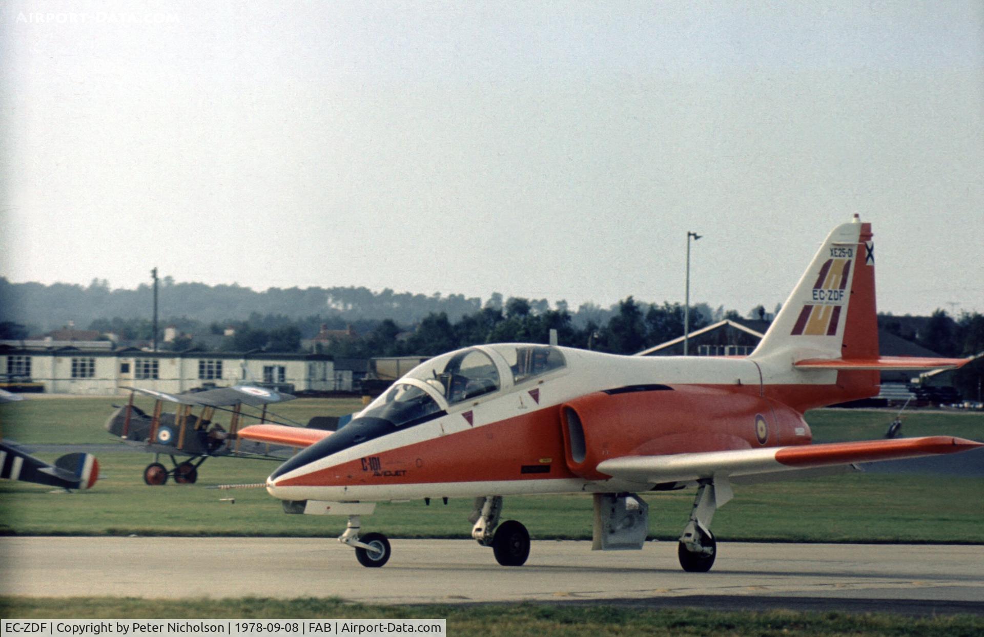 EC-ZDF, CASA C-101 Aviojet C/N P1, CASA Aviojet prototype on display at the 1978 Farnborough Airshow.
