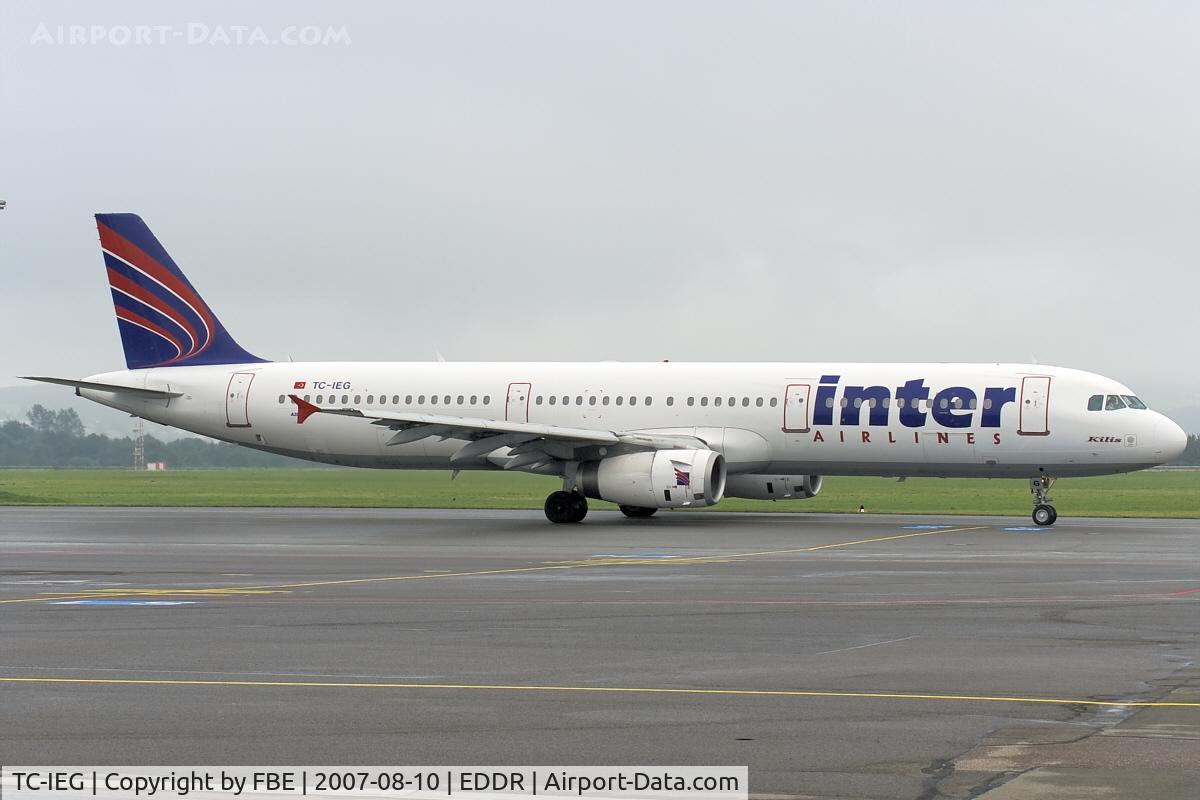 TC-IEG, 1999 Airbus A321-231 C/N 974, taxiing to the runway on its returnleg