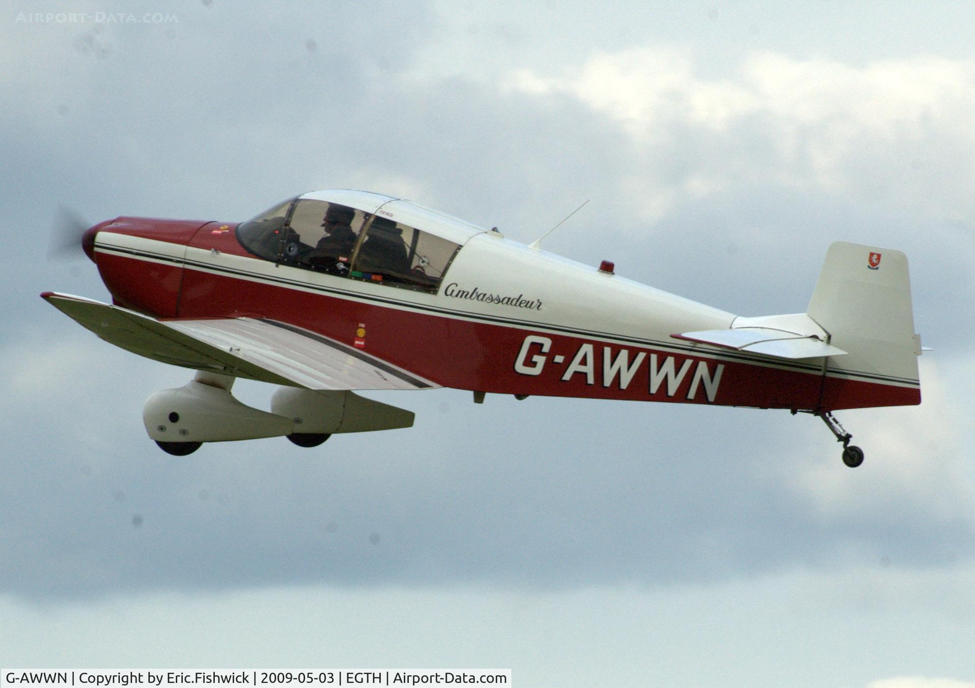 G-AWWN, 1963 Jodel DR-1050 Ambassadeur C/N 398, 4. G-AWWN leaving the Shuttleworth Collection Spring Air Display.
