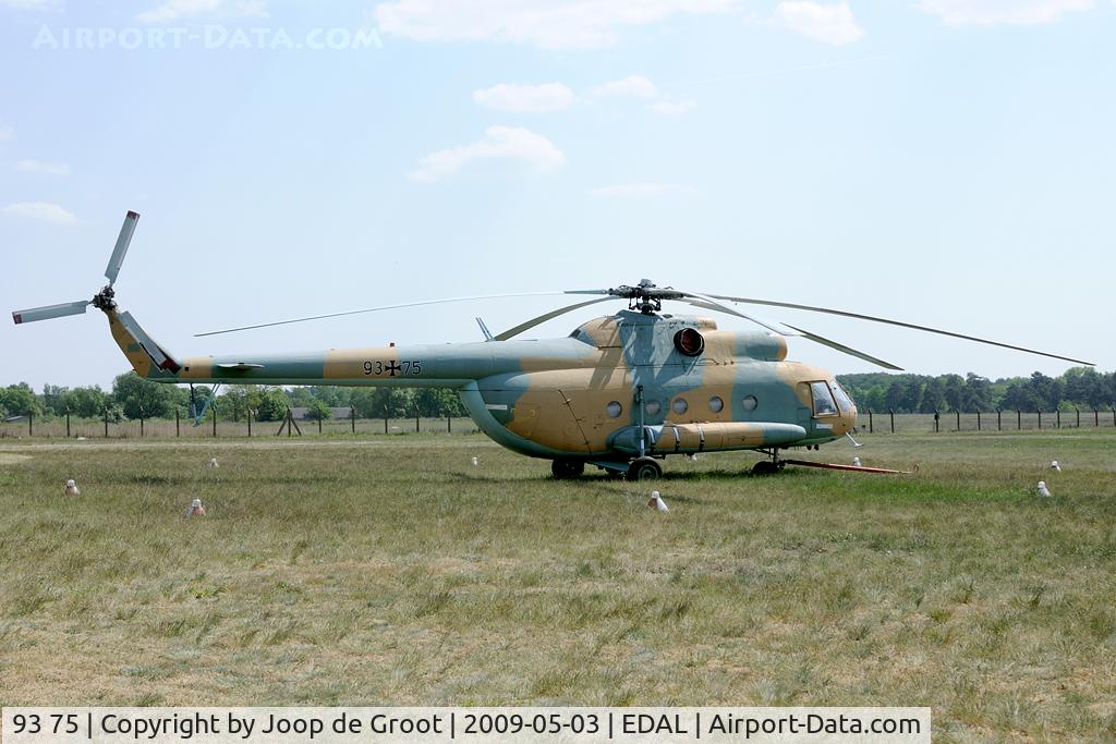 93 75, MiL Mi-8TB Hip C/N 10592, This former East German Army Mi-8 was taken on charge by the (West) German Army after reunification of Germany. After being wfu it rests on the flightline of this former Luftwaffe training base.