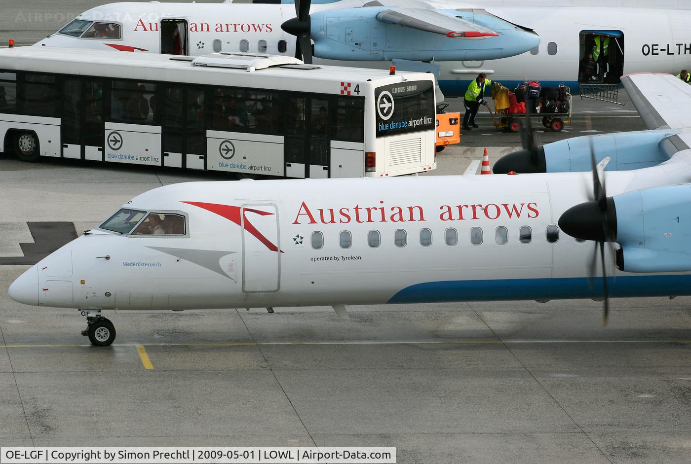 OE-LGF, 2002 De Havilland Canada DHC-8-402Q Dash 8 C/N 4068, OE-LGF @ Linz Airport