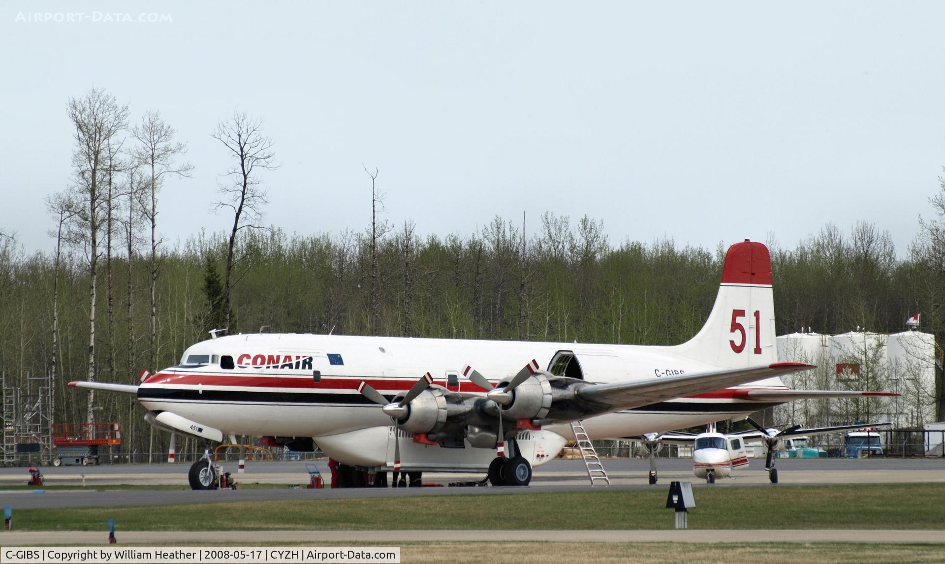 C-GIBS, 1958 Douglas DC-6B(F) C/N 45531, Slave Lake Air Tanker Base